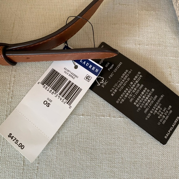 RALPH LAUREN Backpack Olive Bronze Tan Croc Embossed Leather Preppy Bag - Picture 9 of 11